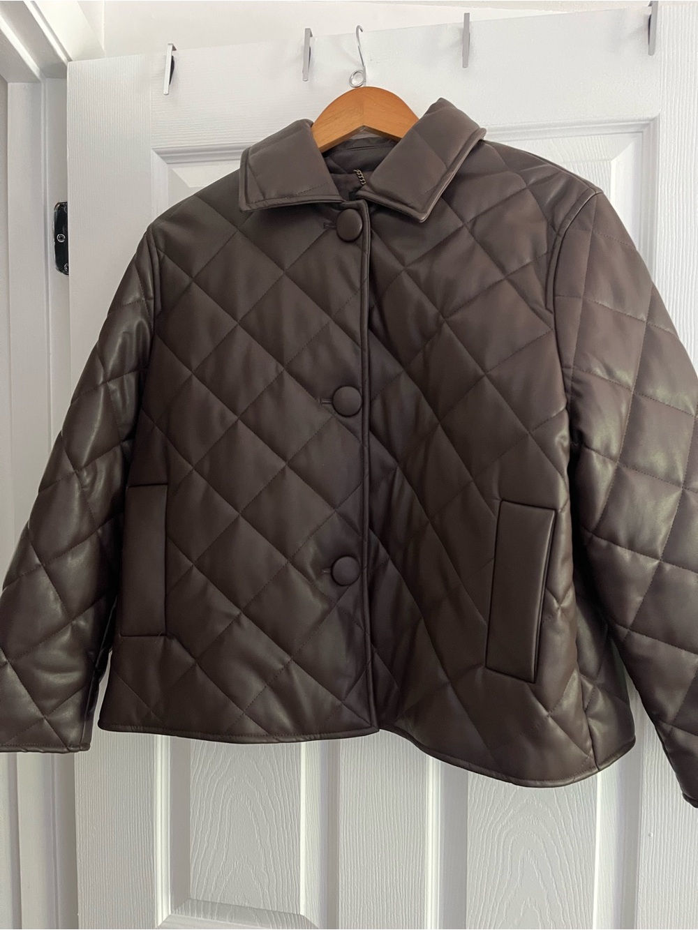 Banana Republic Quilted Faux-Leather Puffer Jacket - Brown